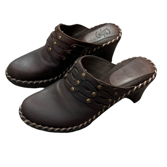 FRYE Mules Brown Leather Slip on Shoes Size 7 - Picture 3 of 11